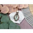 Miedziany wisiorek wire wrapping z amazonitem #531