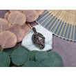 Miedziany wisiorek wire wrapping z rodonitem #532
