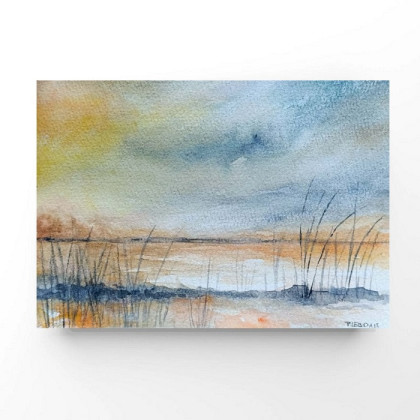 Pejzaż 76-  akwarela formatu A5, Paulina Lebida, obrazy akwarela