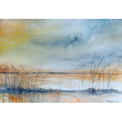 Paulina Lebida - obrazy akwarela - Pejzaż 76-  akwarela formatu A5 foto #1