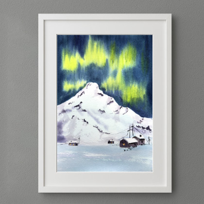 Akwarela A4 Arktyka2, Yunona Kucherevska, obrazy akwarela