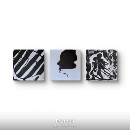 Kompozycja black&white people, Ewa Mościszko, obrazy akryl