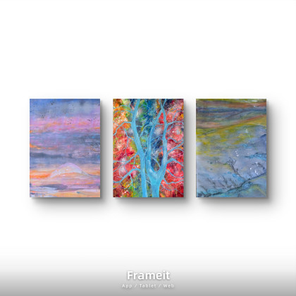 Kompozycja wiosenna na plotnie, Ewa Mościszko, olej + akryl