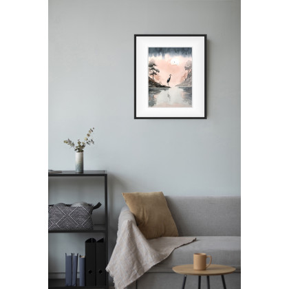 Joanna Tomczyk - obrazy akwarela - Cisza i żuraw, Akwarela 24x32 cm foto #2