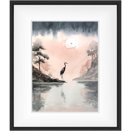 Joanna Tomczyk - obrazy akwarela - Cisza i żuraw, Akwarela 24x32 cm foto #3