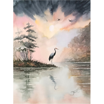 W blasku poranka, Akwarela 24x32 cm, Joanna Tomczyk, obrazy akwarela