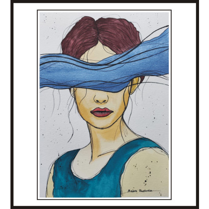 Akwarela Akwarelka Obraz pt: Niewidoczna, Beata Rudecka, obrazy akwarela