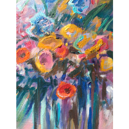 Izabela Krzyszkowska  - obrazy olejne - KWIATOWA EKSPRESJA - Obraz olejny foto #2