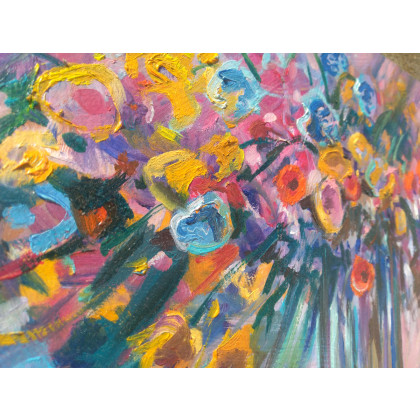 Izabela Krzyszkowska  - obrazy olejne - KWIATOWA EKSPRESJA - Obraz olejny foto #3