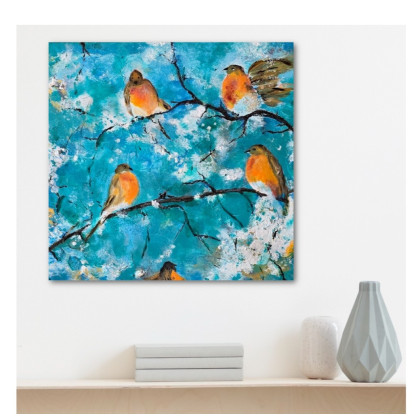 Ewa Mościszko - obrazy akryl - Sniezne ploteczki foto #1