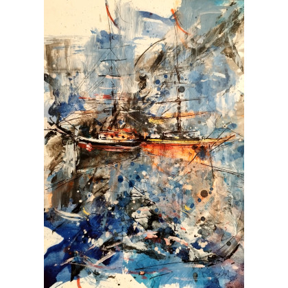 Dariusz Grajek - obrazy tech. mieszana - Port na Costa Brava.... foto #1