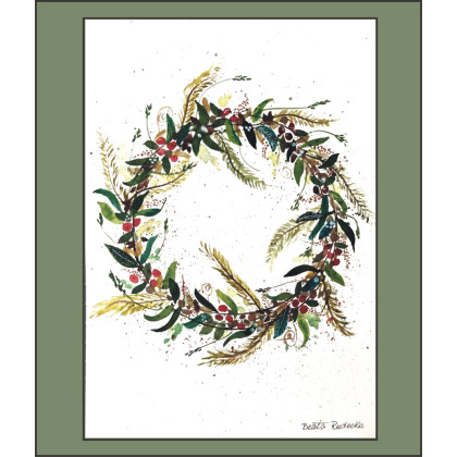 Akwarela Akwarelka Obraz pt: Wianek, Beata Rudecka, obrazy akwarela