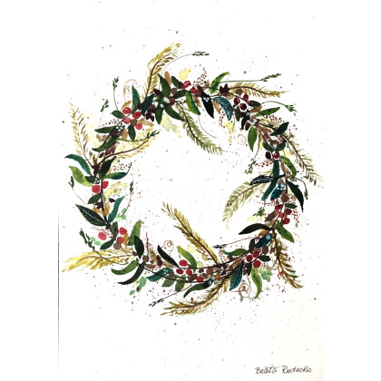 Beata Rudecka - obrazy akwarela - Akwarela Akwarelka Obraz pt: Wianek foto #1