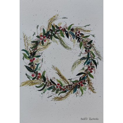 Beata Rudecka - obrazy akwarela - Akwarela Akwarelka Obraz pt: Wianek foto #3