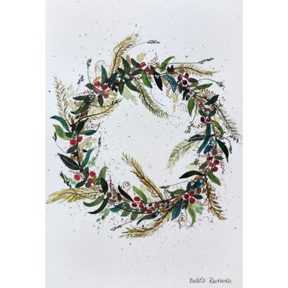 Beata Rudecka - obrazy akwarela - Akwarela Akwarelka Obraz pt: Wianek foto #4