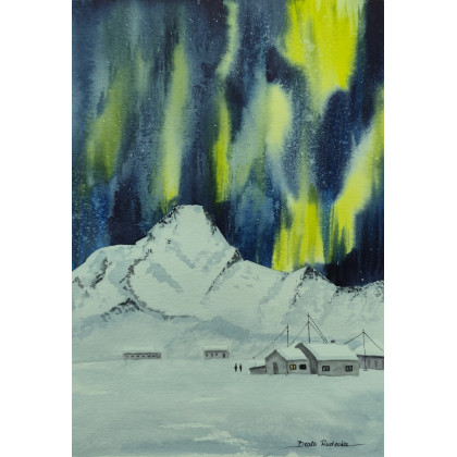 Beata Rudecka - obrazy akwarela - Akwarela Akwarelka Obraz pt: Zorza foto #1