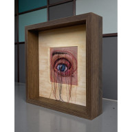 OBRAZ MALOWANY I HAFTOWANY OKO.