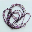 Naszyjnik Kaskadowy Potrójny Perły Kryształki Korale Fioletowe