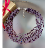 Naszyjnik Fioletowe Kryształki 25.161