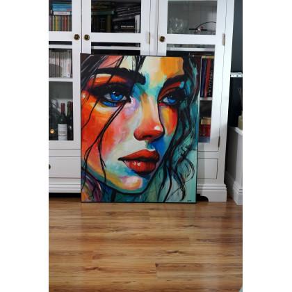 Rafal Stach - obrazy akryl - Eyes in Blue 80x100 foto #3