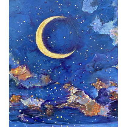 Myroslava Burlaka - obrazy olejne - Gwiaździsta noc nad morzem. foto #2
