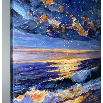 Myroslava Burlaka - obrazy olejne - Gwiaździsta noc nad morzem. foto #3
