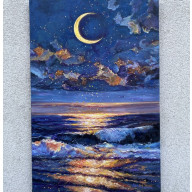 Gwiaździsta noc nad morzem.