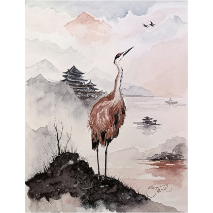 Cisza przestworzy, Akwarela 24x32 cm, Joanna Tomczyk, obrazy akwarela