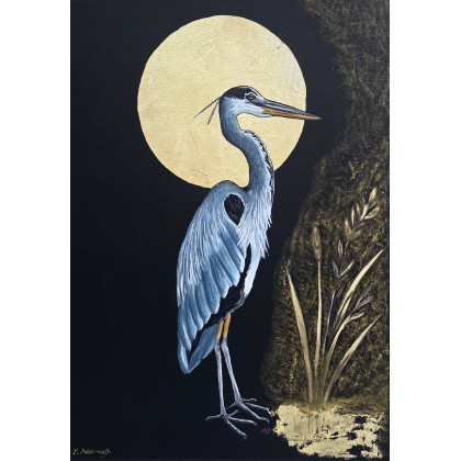 Czapla, Monarti, obrazy akryl