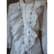 Naszyjnik Korale Perłowe Długi Sznur Pereł Szare Perły