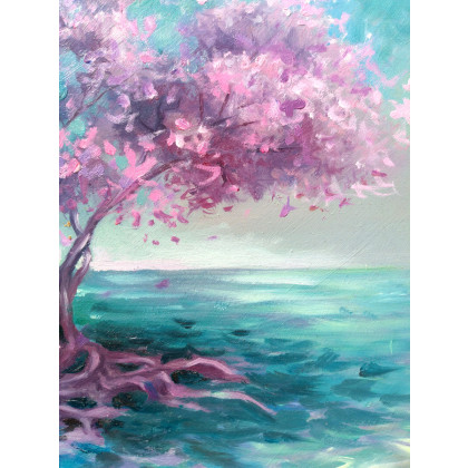 Izabela Krzyszkowska - obrazy olejne - MAGICZNE DRZEWO SZCZĘŚCIA - Obraz olejny foto #1