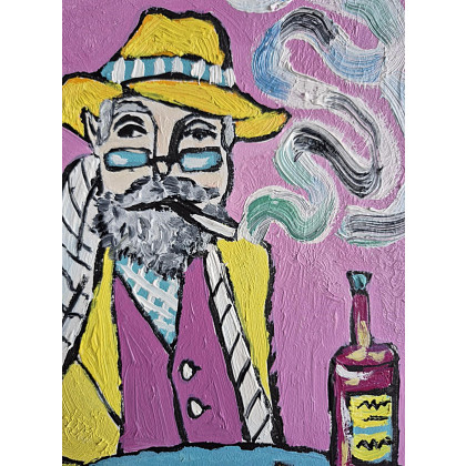 Marlena Kuć - obrazy olejne - wieczór przy niebieskim stole foto #4