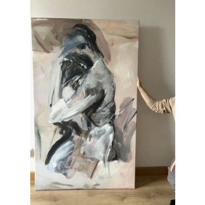 Alina Louka - obrazy tech. mieszana - Trochę Czekałam 150x90 foto #1