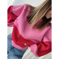 CANDY / BAWEŁNIANA BLUZA RÓŻOWO-CZERWONA