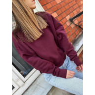 SEMPRE TU / BURGUNDOWA BLUZA BAWEŁNIANA