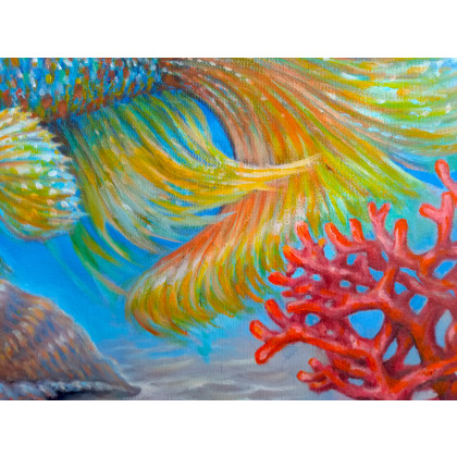 Izabela Krzyszkowska  - obrazy olejne - Złota Rybka - Bojownik 50x40cm foto #3