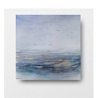 Morze -  akwarela formatu 20/20 cm