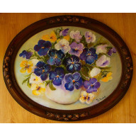 Bratki obraz olejny w ramie 56cm-46cm