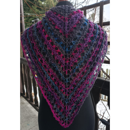 Danuta Zgoł - chusty,apaszki - Ażurowa chusta na drutach. cieniowana foto #1