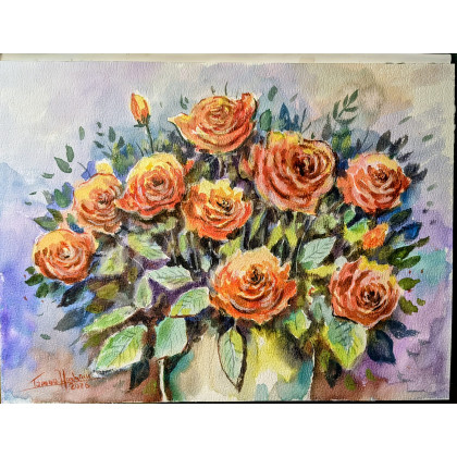 RÓŻE, Tomasz Woźniak, obrazy akwarela