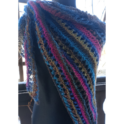 Danuta Zgoł - chusty,apaszki - Duża ażurowa chusta na drutach. cieniowana foto #2