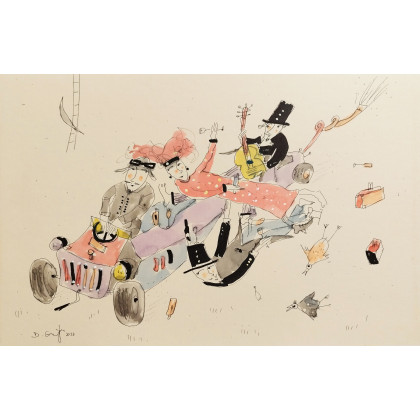 Zakochany automobil.., Dariusz Grajek, obrazy tech. mieszana