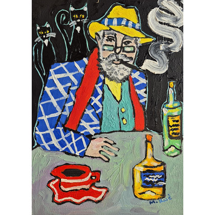 czarne koty wiedzą więcej, Marlena Kuć, obrazy olejne