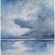 Morze -  akwarela formatu 15/15 cm