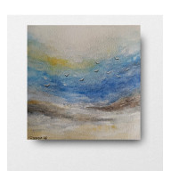 Morze -  akwarela formatu 15/15 cm