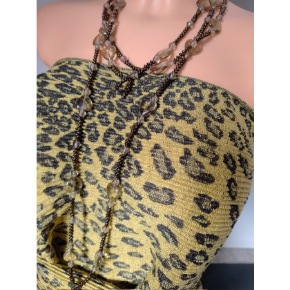 Naszyjnik Długie Sznury Korali Serca Szklane Korale Metalizowane, unikatart, korale,naszyjniki