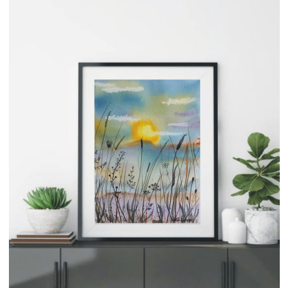 Akwarela Akwarelka Obraz pt: Łąka, Beata Rudecka, obrazy akwarela