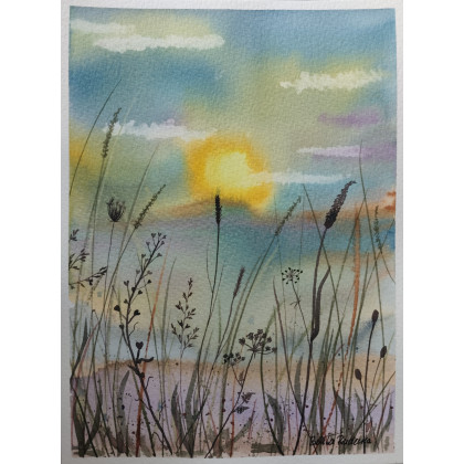 Beata Rudecka - obrazy akwarela - Akwarela Akwarelka Obraz pt: Łąka foto #3