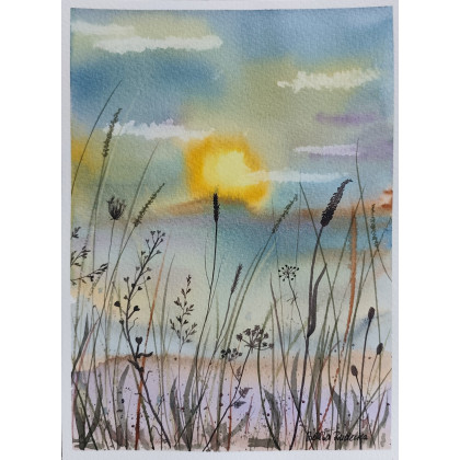 Beata Rudecka - obrazy akwarela - Akwarela Akwarelka Obraz pt: Łąka foto #4