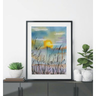 Akwarela Akwarelka Obraz pt: Łąka